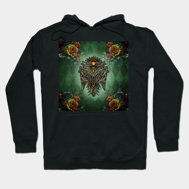 Awesome owl with roses Hoodie by Nicky2342